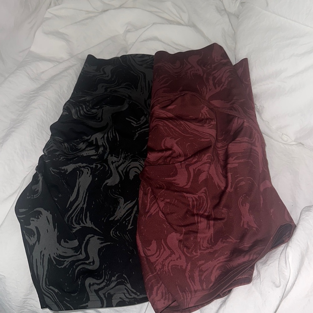 Gymshark Power High Rise Shorts - Maroon and Black